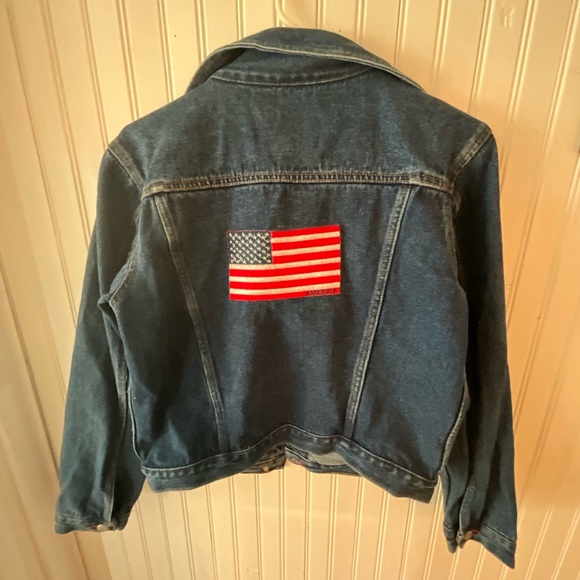 Cowboy Blues American Flag Jean Jacket (M) - Picture 2 of 3